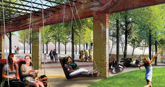 Outdoor lounge and park space