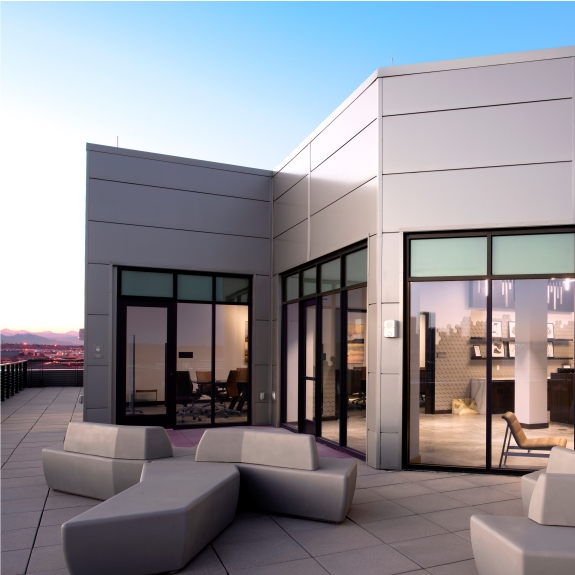Rooftop patio of catalyst building
